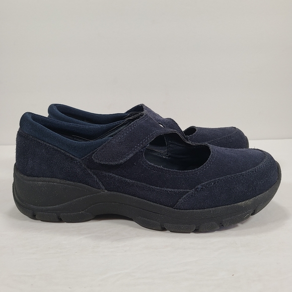 Lands End Navy Blue Suede All Weather Mary Jane Sneaker Women’s Size 6 - Picture 4 of 11